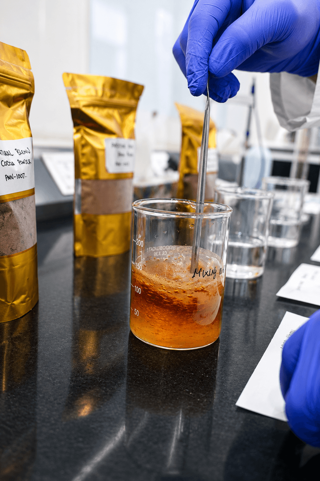 Preparing a cocoa powder sample for analysis