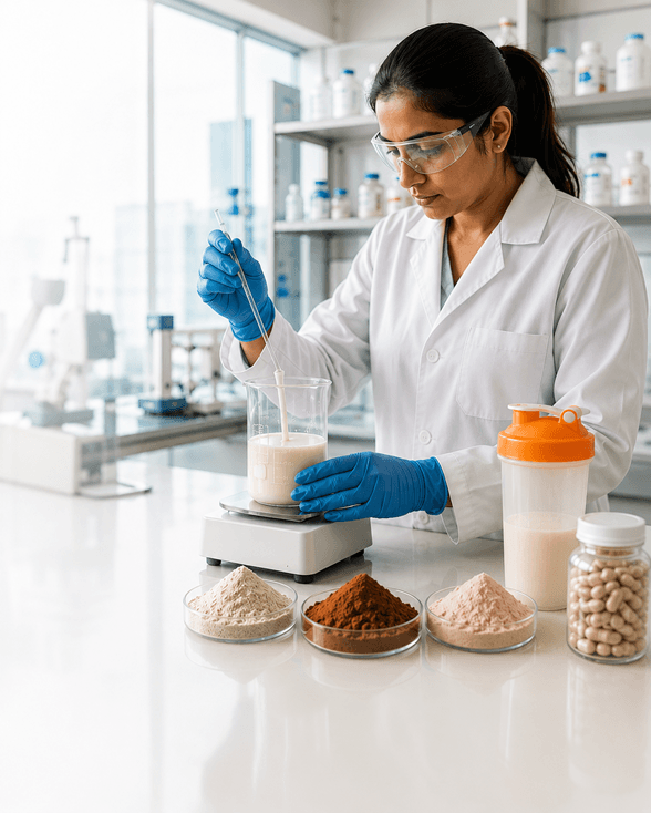Formulation scientist at work in the Abhaya Application Lab